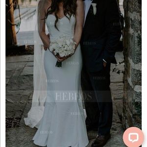 Beautiful satin sweetheart sheath/column dress.